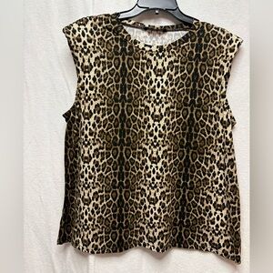 SHEIN Leopard Print Sleeveless Tank - Brown & Black